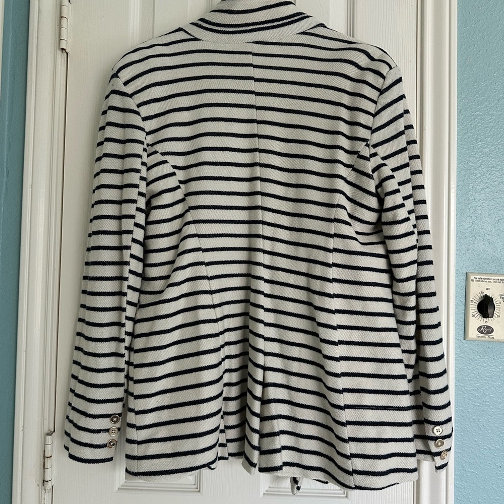 Joie Nautical Blue White Stripped Blazer Jacket size Large - Picture 4 of 7